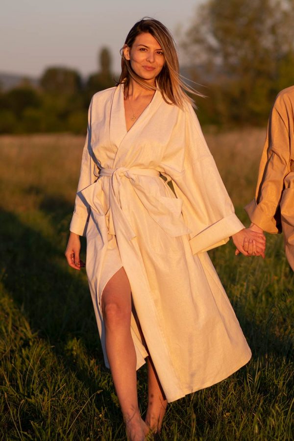 'The pure light within you' Linen Kimono