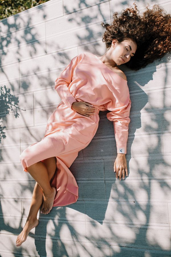 Real is rare - Cotton Slit Dress in Soft Pink