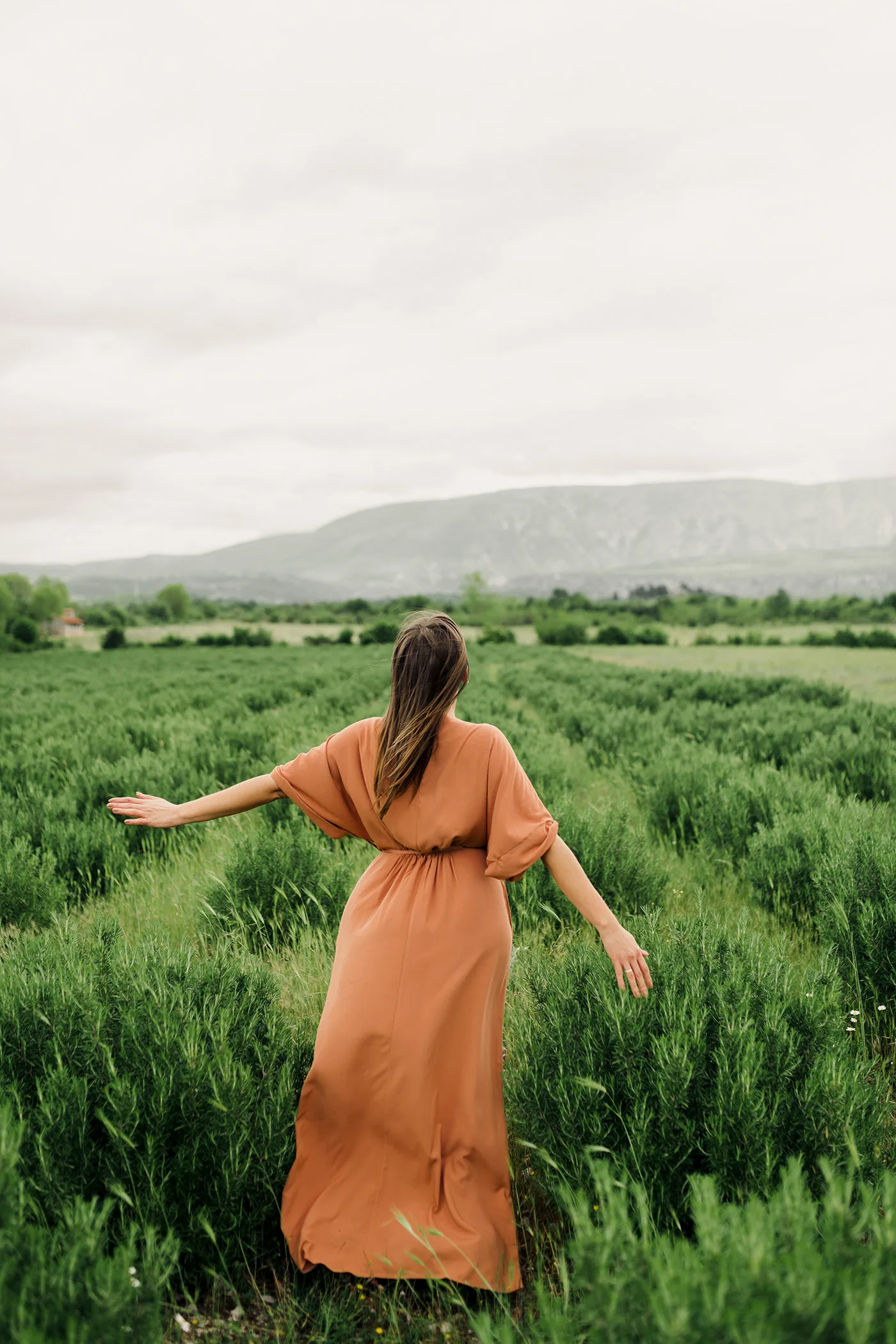 'Abundance' Long Boho Dress in Nude - Image 11