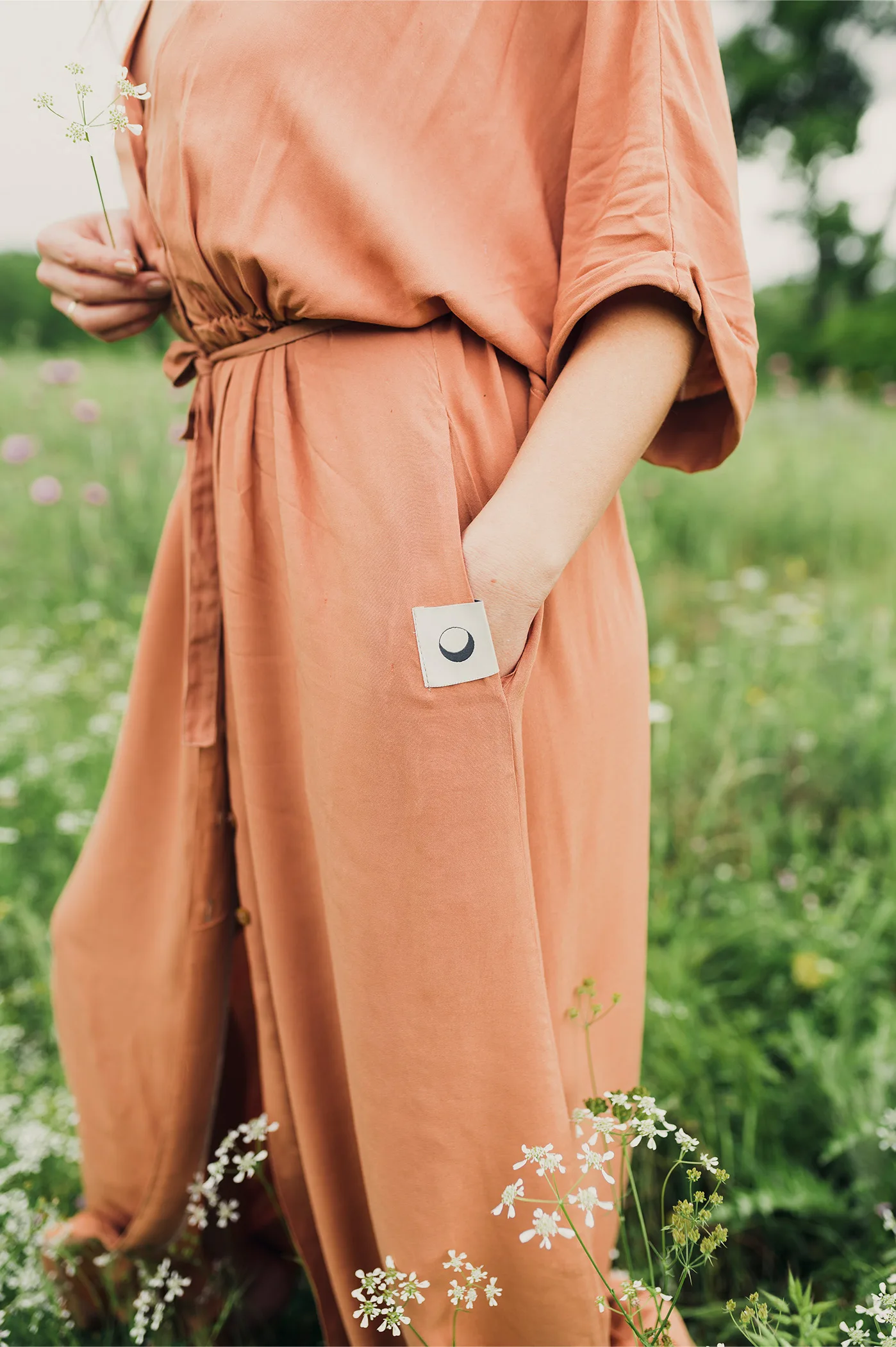 'Abundance' Long Boho Dress in Nude - Image 4