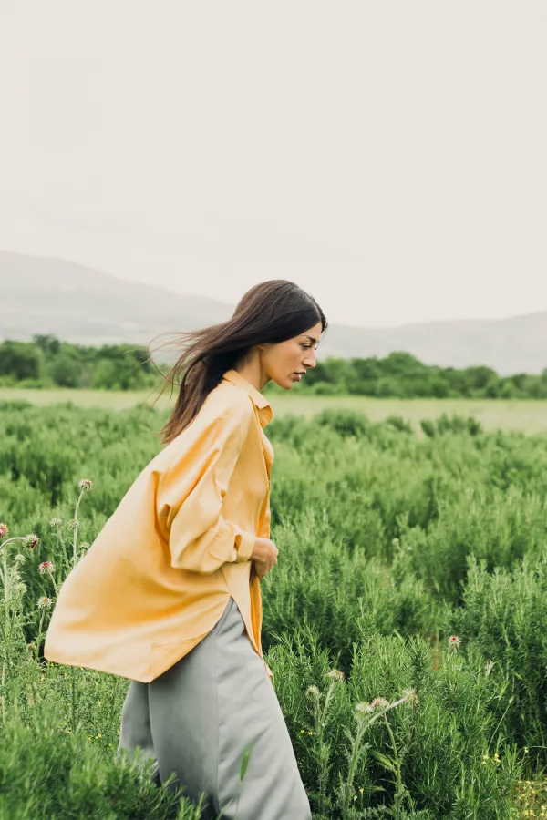 'Abundance' Oversized Blouse in Warm Yellow