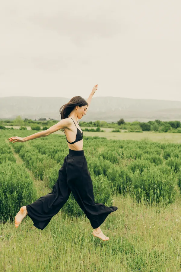 'Abundance' High Waist Trousers in Bold Black
