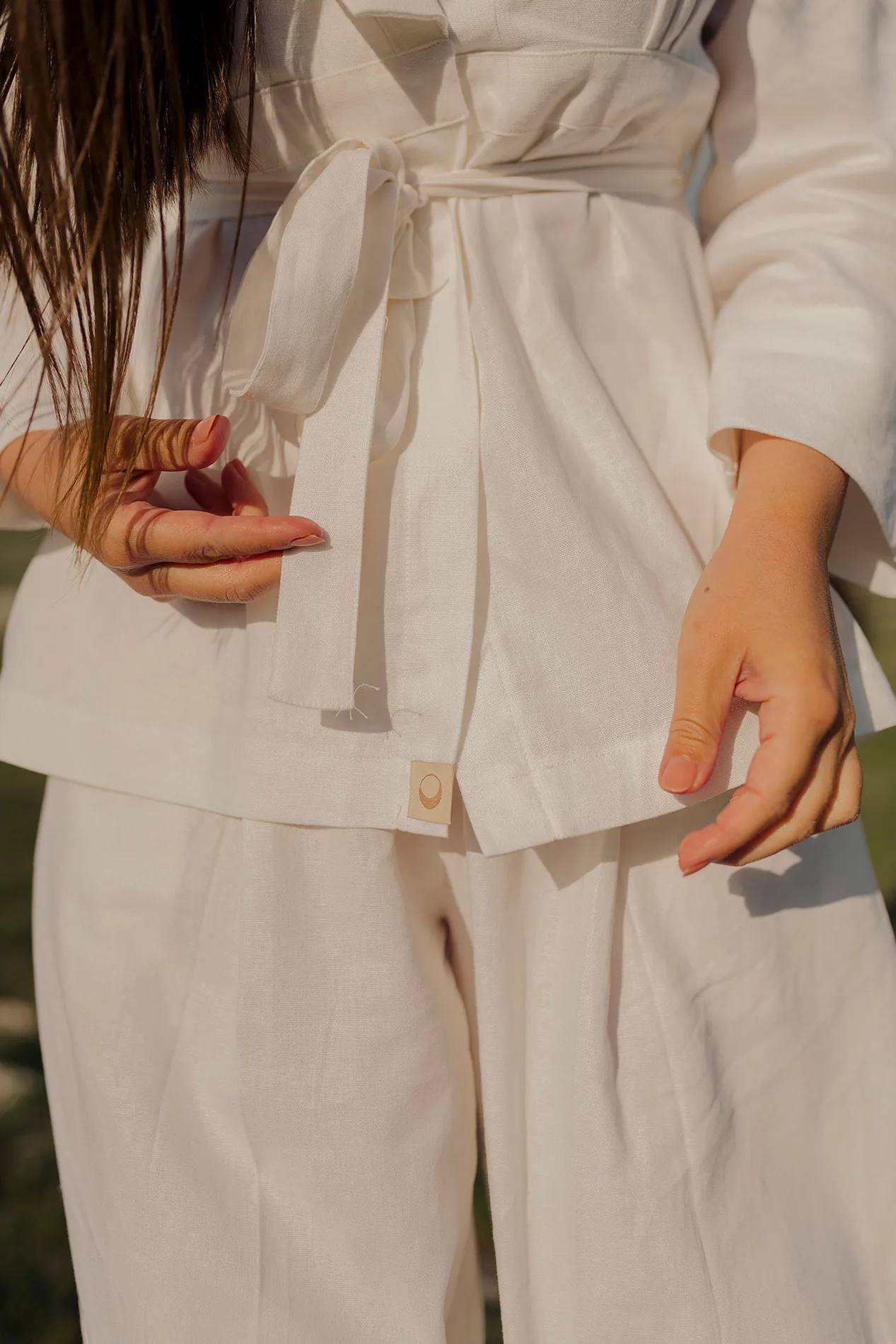 Cherry Blossom Short Linen Kimono - Image 9