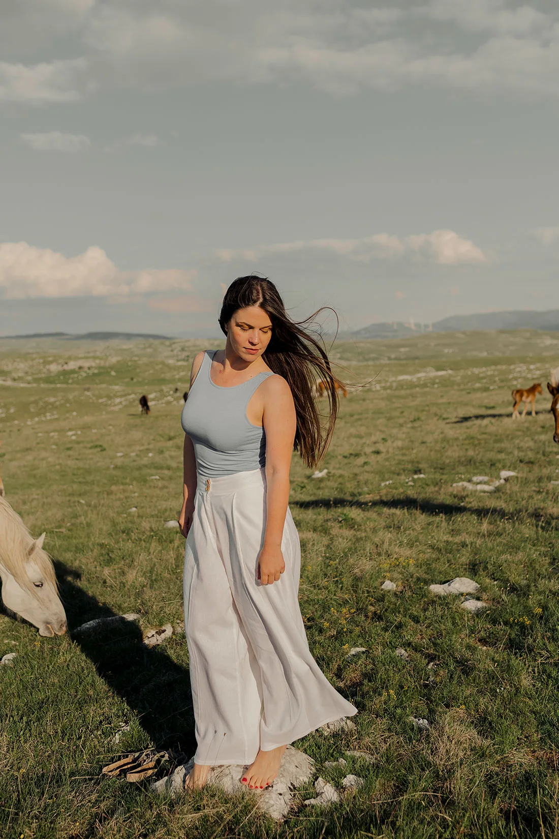 2in1 Sleeveless Top in Sky Blue - Image 11