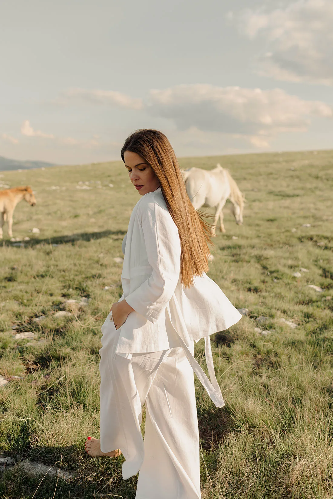 Cherry Blossom Short Linen Kimono - Image 8