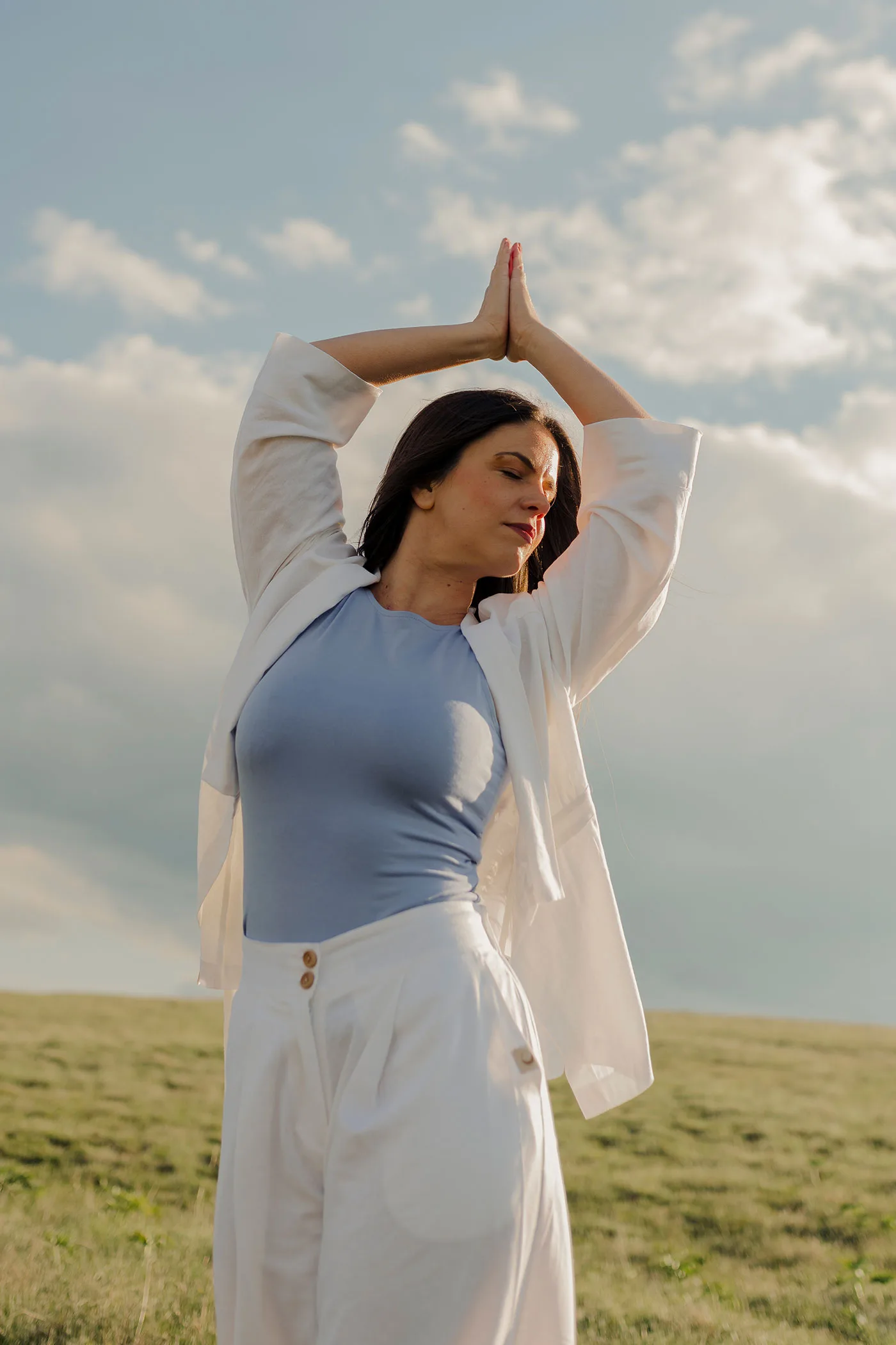 2in1 Sleeveless Top in Sky Blue - Image 6