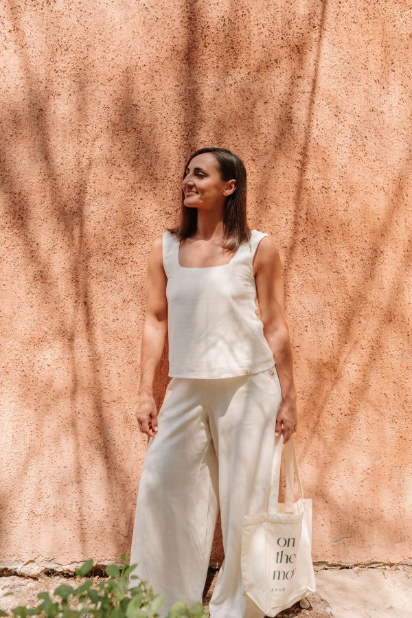 SYL Linen Pearl White Trousers